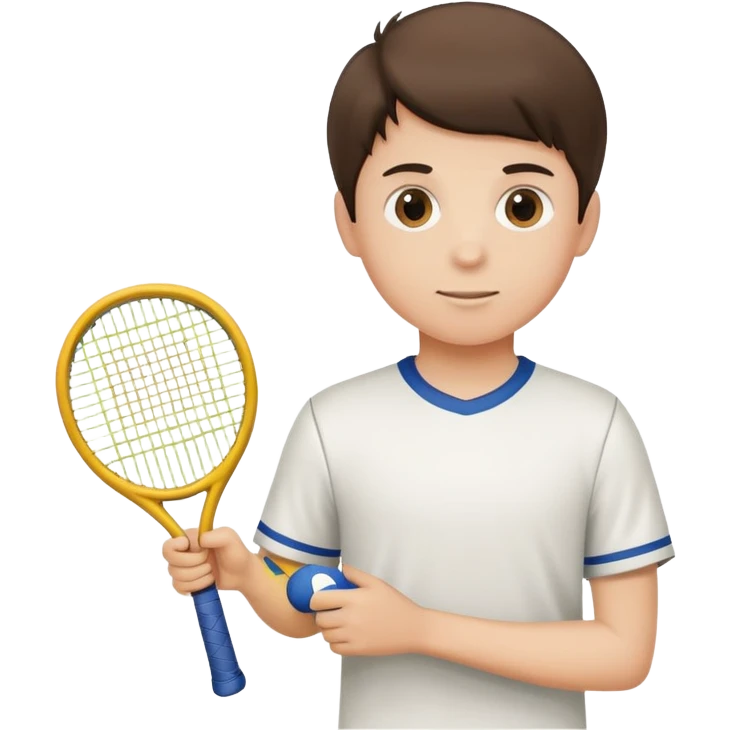 Boy with a tenis and a Football emoji