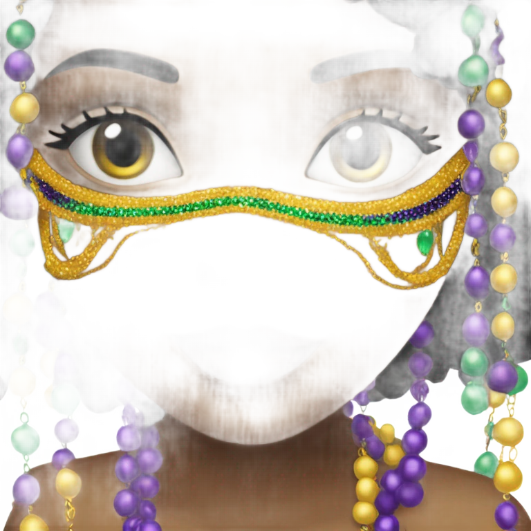 Girl with black hair Mardi Gras emoji