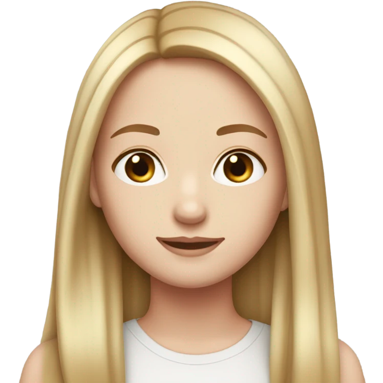 White girl long straight hair light red emoji