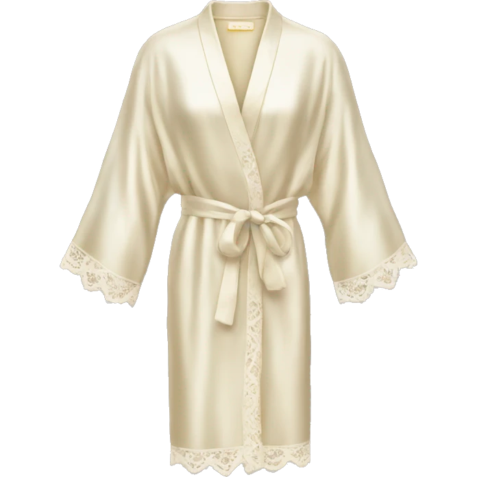 Cream silk lace robe emoji