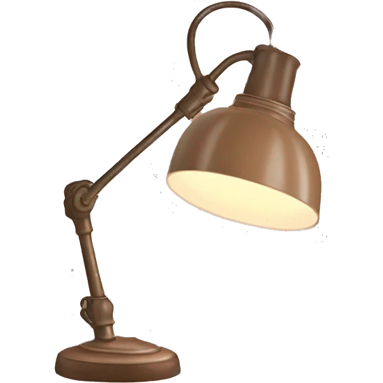 vintage table lamp in pastel brown colors emoji