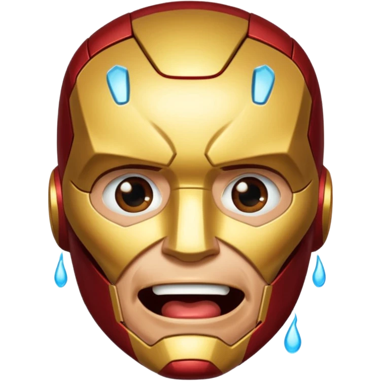 Create an Iron Man crying with laughter emoji