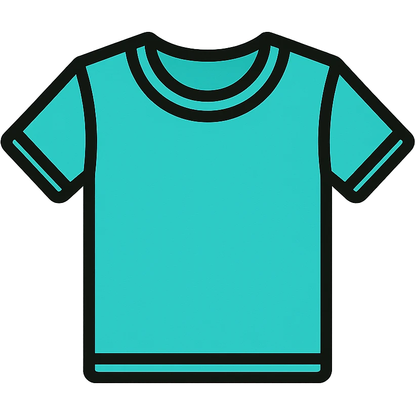 aquamarine t-shirt, flat icon style, minimal emoji