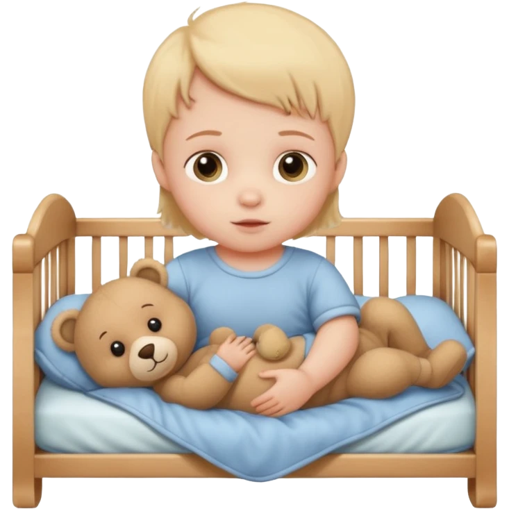 baby in bid with teddy bear







 emoji