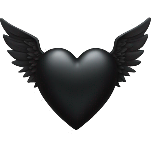 Black heart with wings and horns emoji