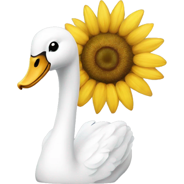 Swan with a sunflower emoji
