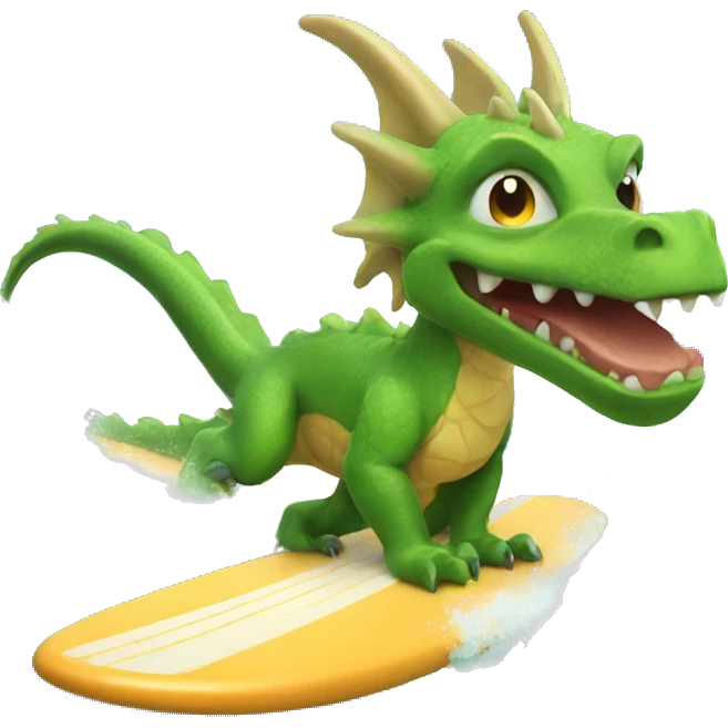 surfing dragon emoji