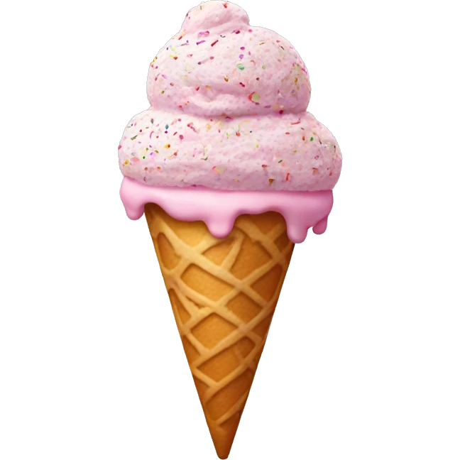 Ice cream with pink sprinkles  emoji