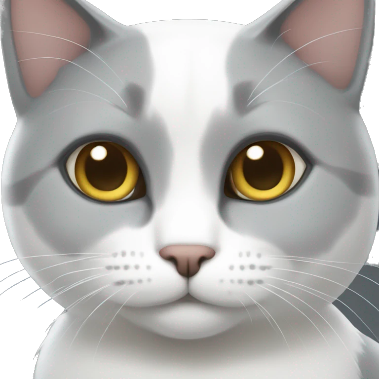 grey and white cat emoji