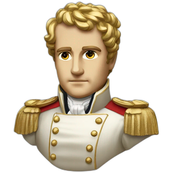 Laurel wreath short hair serious napoleon bonaparte golden statue emoji