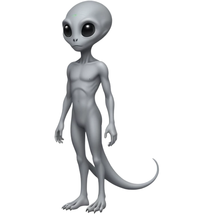 fullbody gray alien direct sideview, no tail emoji