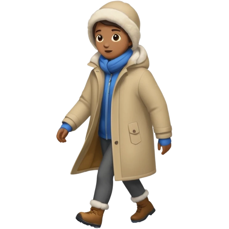 بارش برف زیاد که یک نفر در زیر آن در حال قدم زدن است emoji