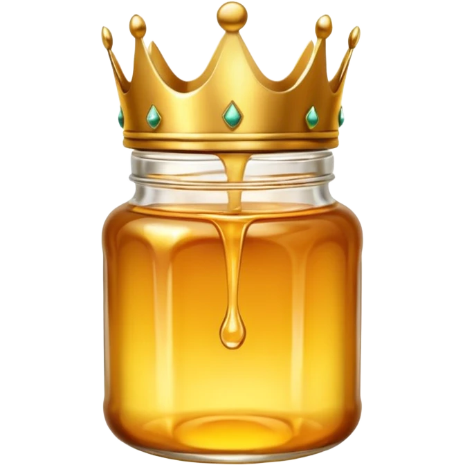 Honey jar with a crown on top emoji
