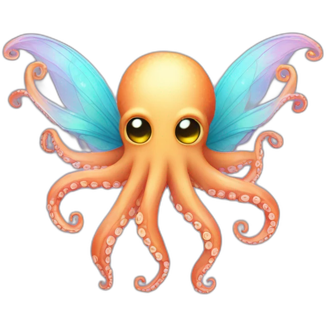 octopus with fairy wings emoji