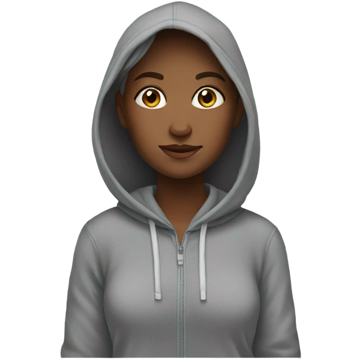 girl in gray hoodie emoji