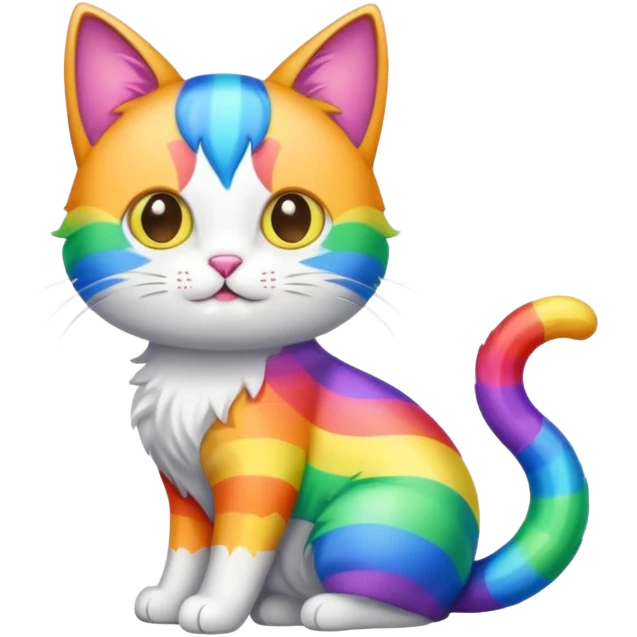 A cat with a Rainbow tail emoji