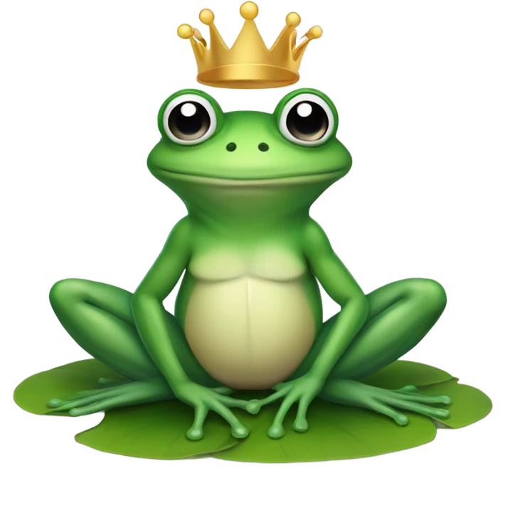 Frog prince sitting on a lily pad emoji