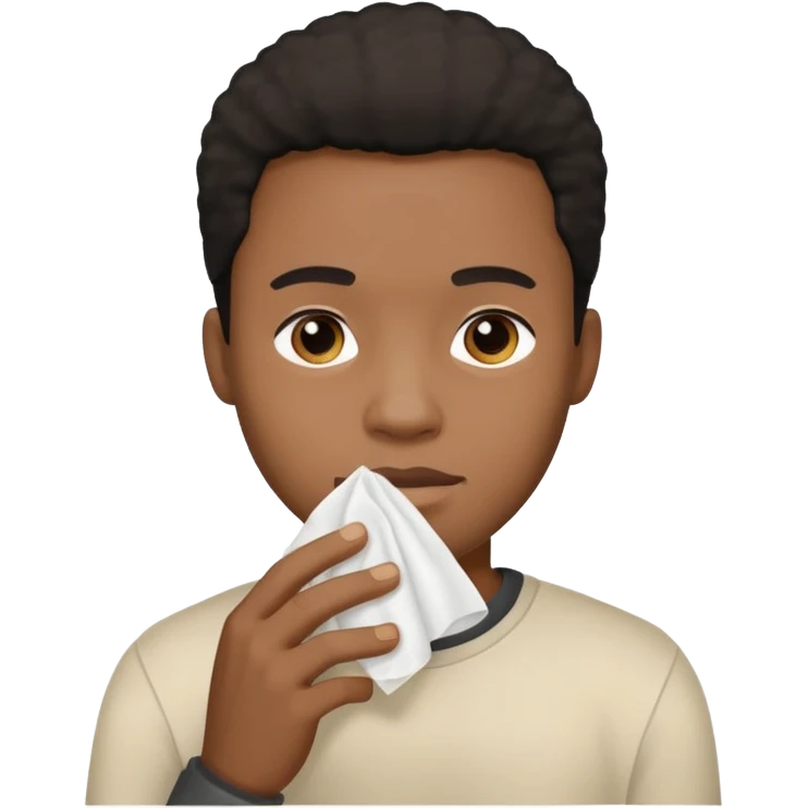 Black man holding a tissue by his penis emoji