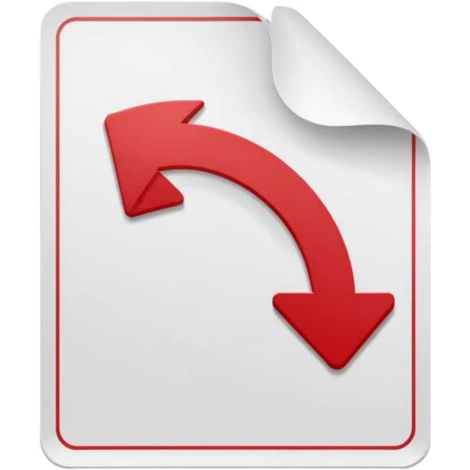 realistic PDF file icon, white sheet with red PDF stamp, file icon shape emoji