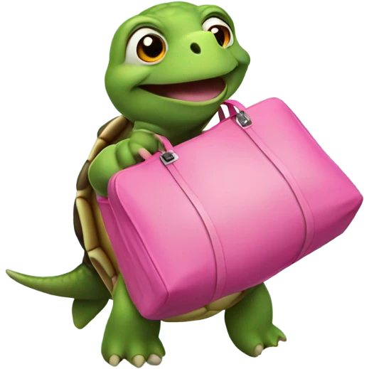 Turtle with a pink bag emoji