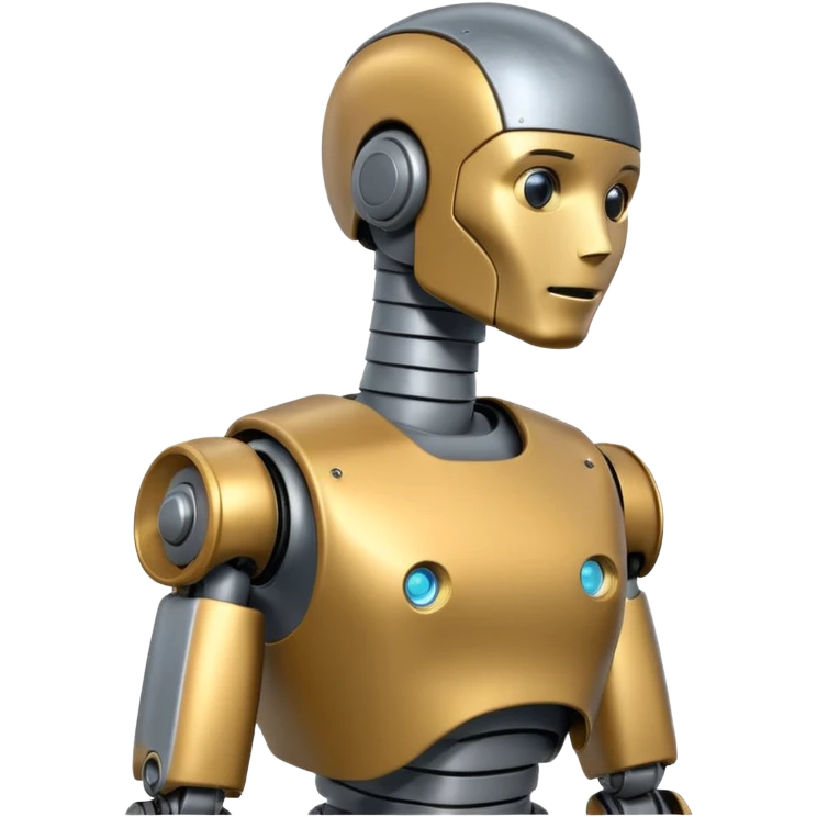 Pregnant male robot emoji. Profile view. Facing left. Square head. emoji