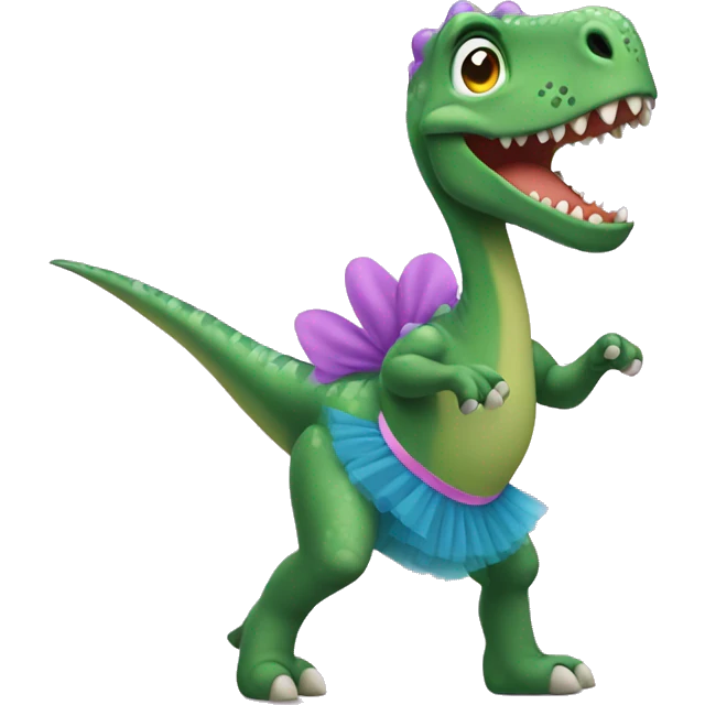 Dinosaur wearing a tutu emoji