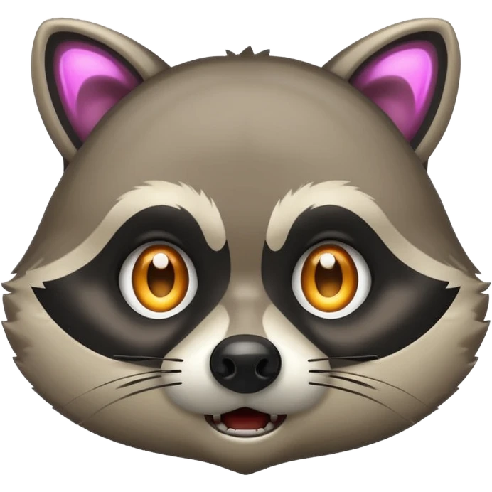 raccoon caught in flashlight glow panic face emoji