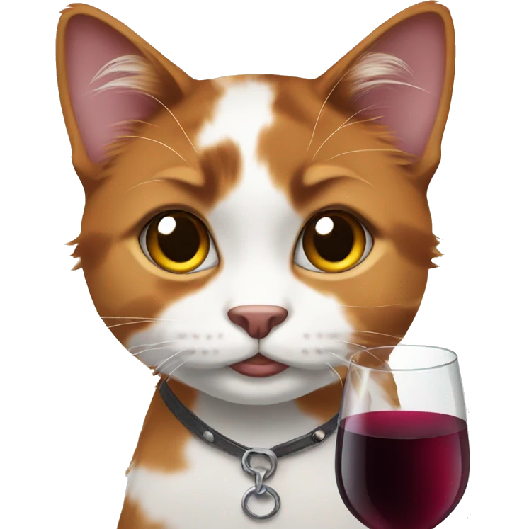 calico with wine emoji