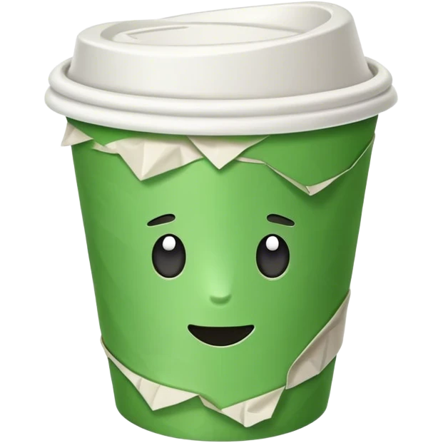 green paper small cup emoji