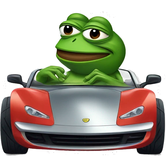 pepe the frog in a sports car emoji