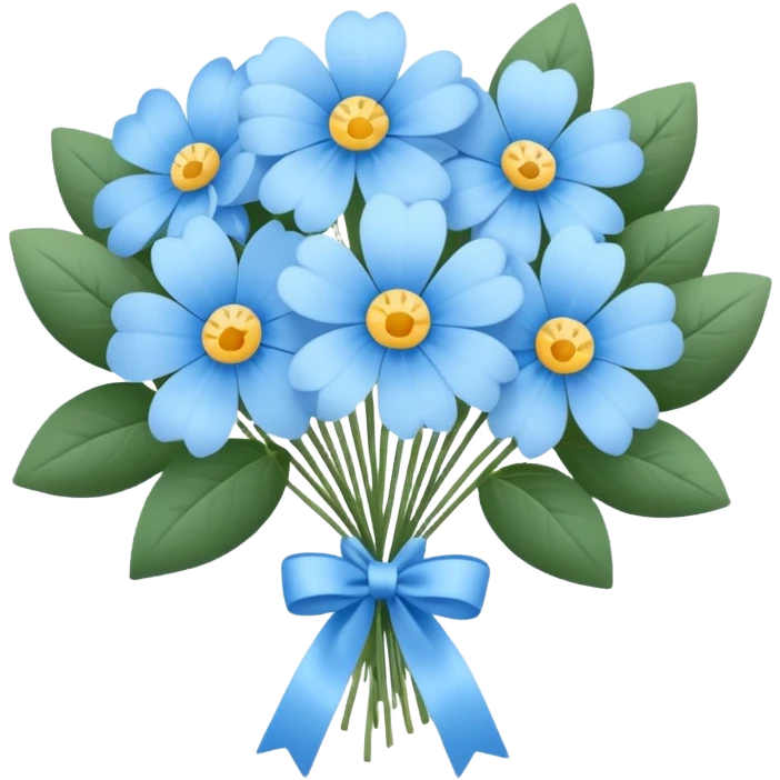Bouquet of pastel blue flowers emoji