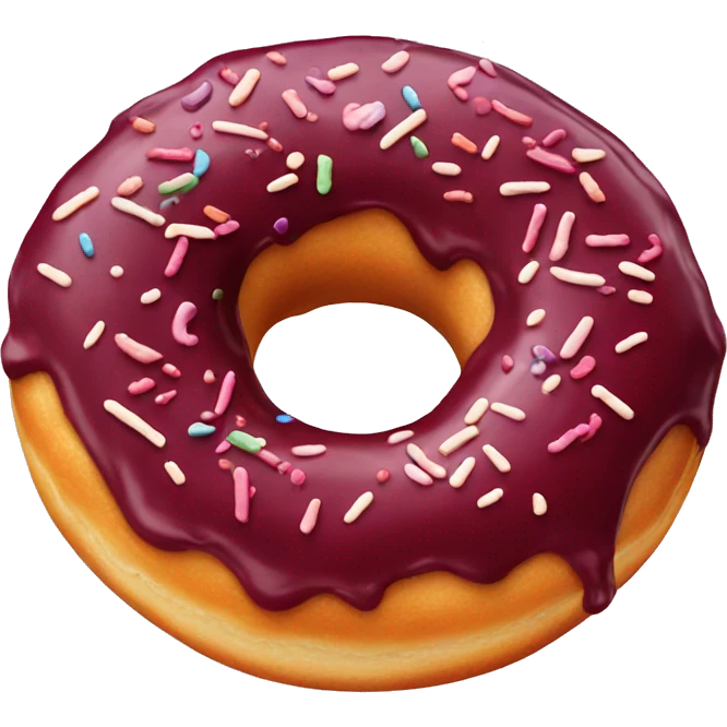 Doughnut with burgundy icing emoji