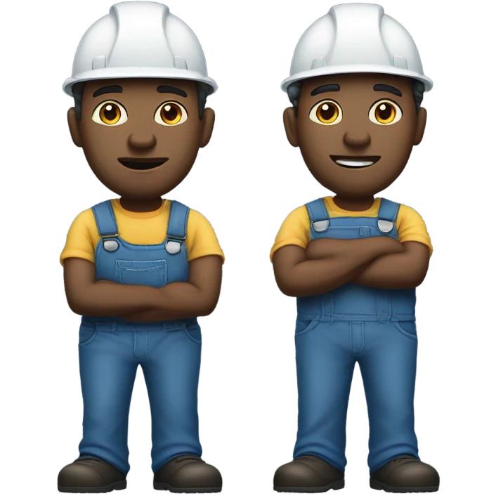 blue collar workers photorealistic serious emoji