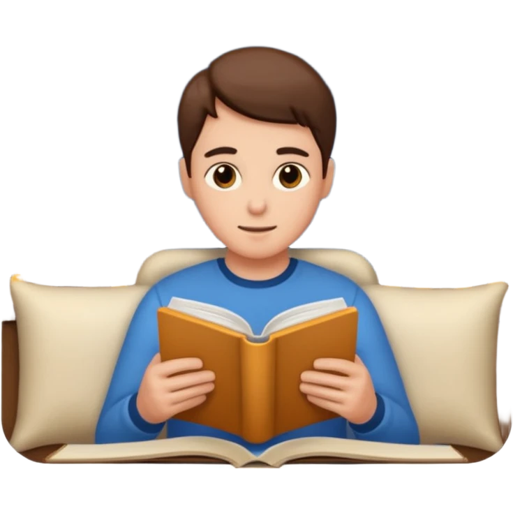 adult learning with a book in the night emoji