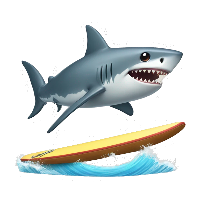 shark riding surf board emoji