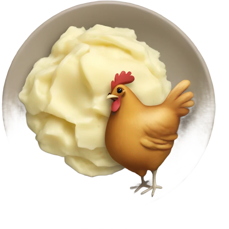 chicken and mashed potatoes emoji