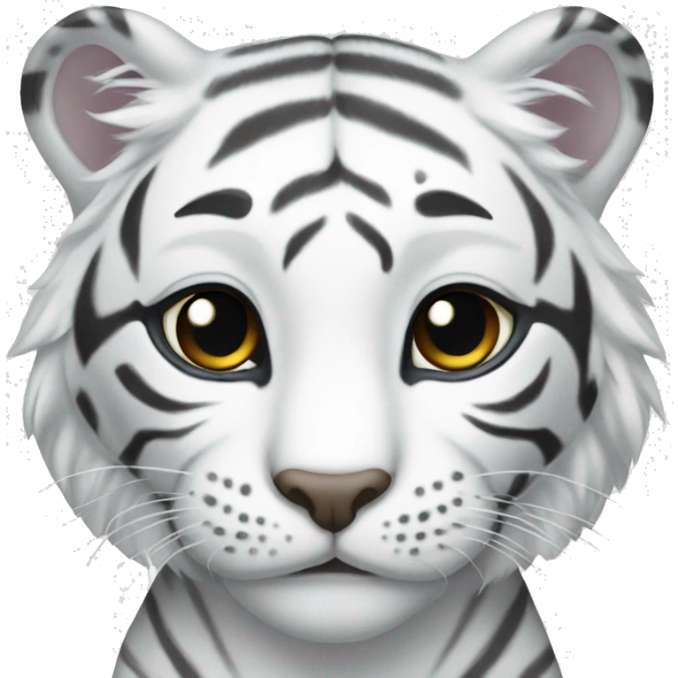 Beautiful feline white tiger with female characteristics emoji