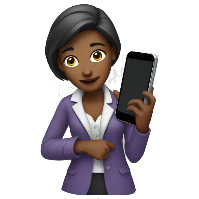 woman showing big phone emoji