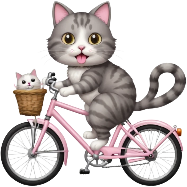 Un chat à vélo emoji