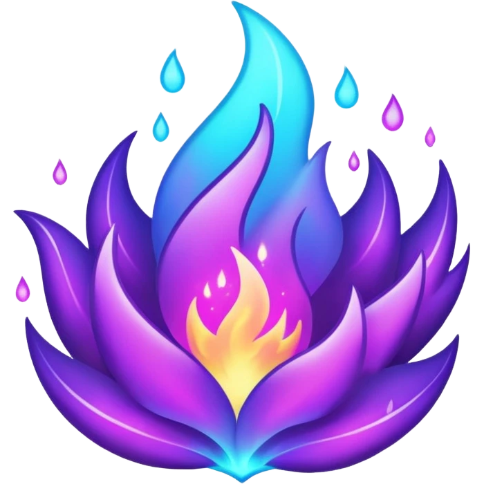 glitter purple and cian fire emoji