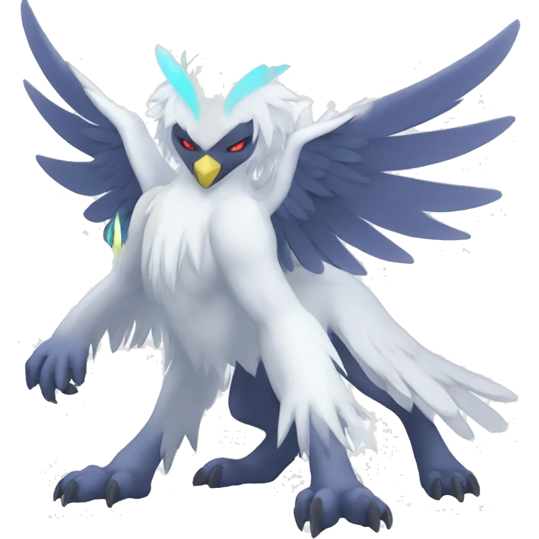  cool edgy colorful angelic ethereal Absol-Fakemon full body emoji