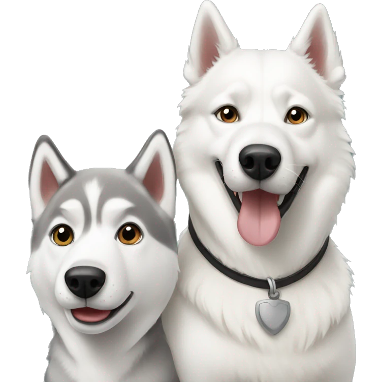 White Husky and Australian  emoji