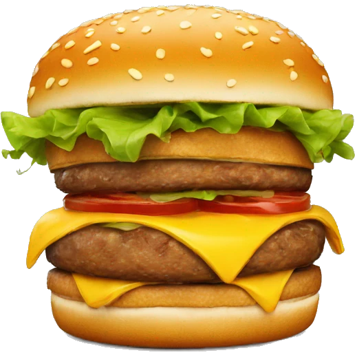 burger has a happy face emoji