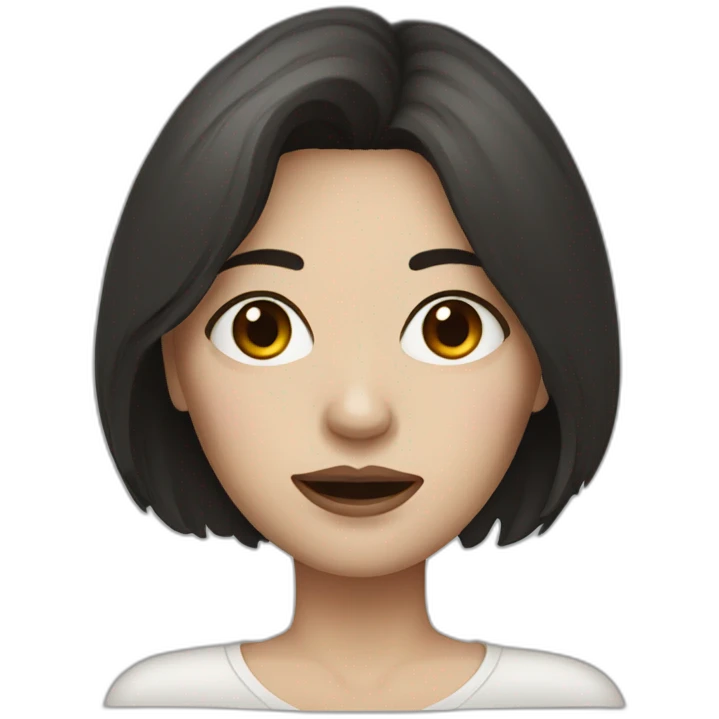 dark hair white skin woman with broken nose emoji