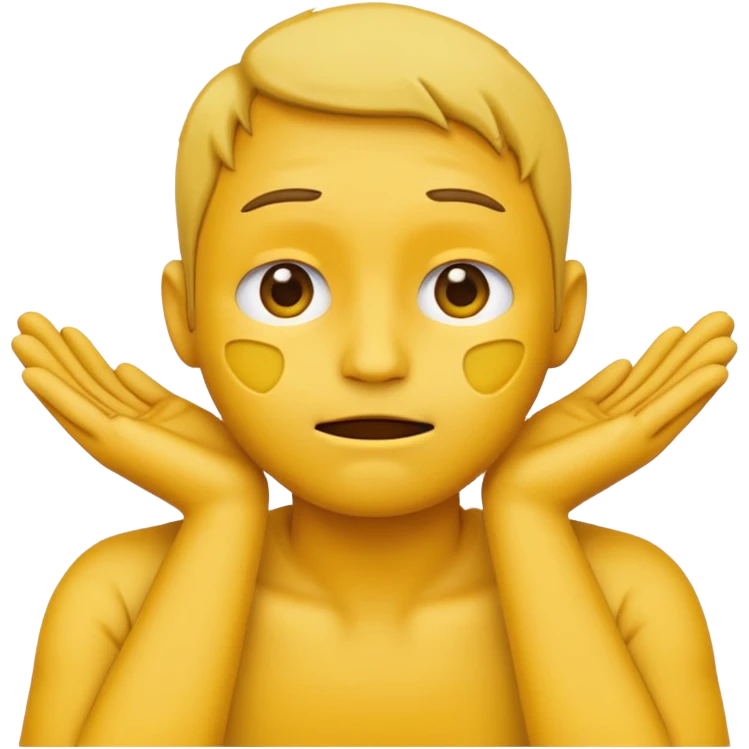 yellow face emoji with distressed expression and hands around its own neck emoji