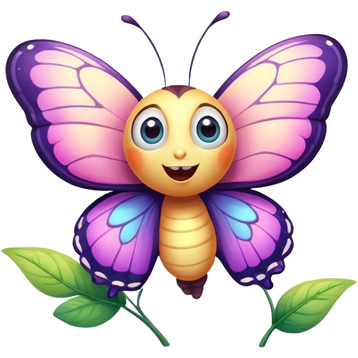 Cinematic Cheeky Butterfly Portrait Emoji, Head tilted dramatically with an exaggeratedly surprised expression, featuring a petite, vibrant body with wide, comically expressive eyes full of playful mischief and animated, fluttering wings, Simplified yet hilariously expressive features, highly detailed, glowing with a slightly sassy pastel glow, high shine, dramatic yet playful, stylized with an air of cheeky garden mischief, soft glowing outline, capturing the essence of a meme-worthy butterfly that looks ready to flutter its way into viral fame! emoji