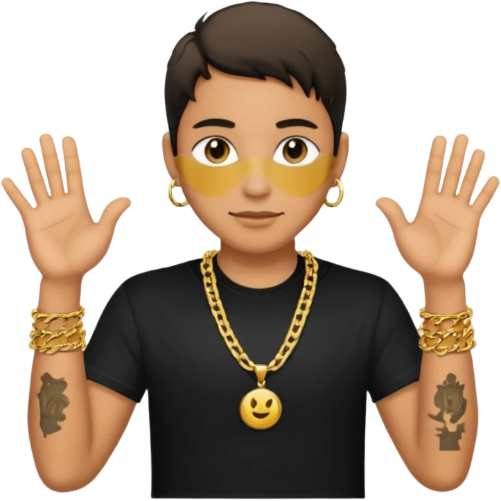 sinal com as mãos do cantor JUL emoji