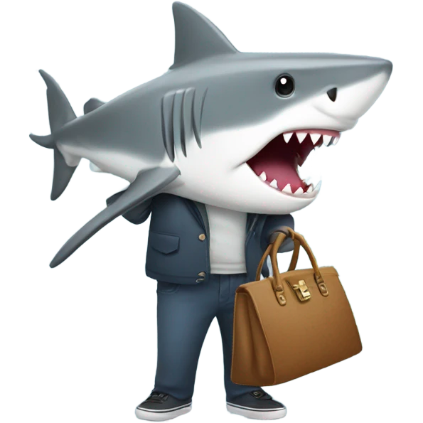 shark with a handbag emoji