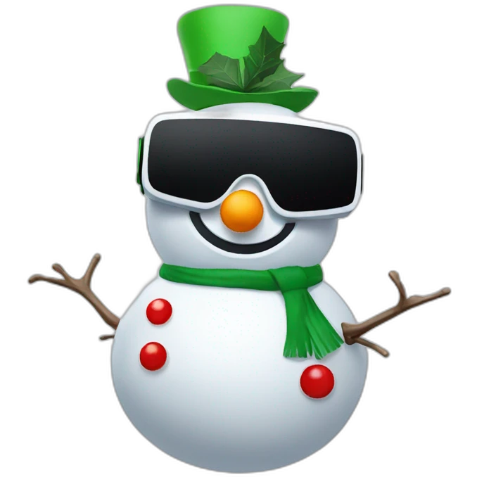 full body christmas-snowman in vr headset emoji