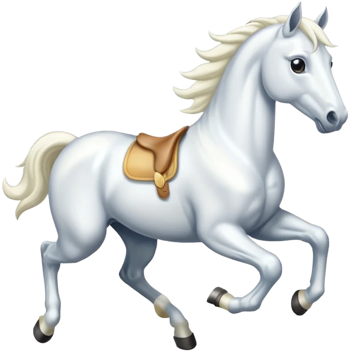 Creat a white horse running emoji